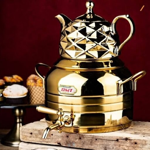کتری و قوری دی ام تی مدل 1034 ظرفیت 6 لیتر طلایی