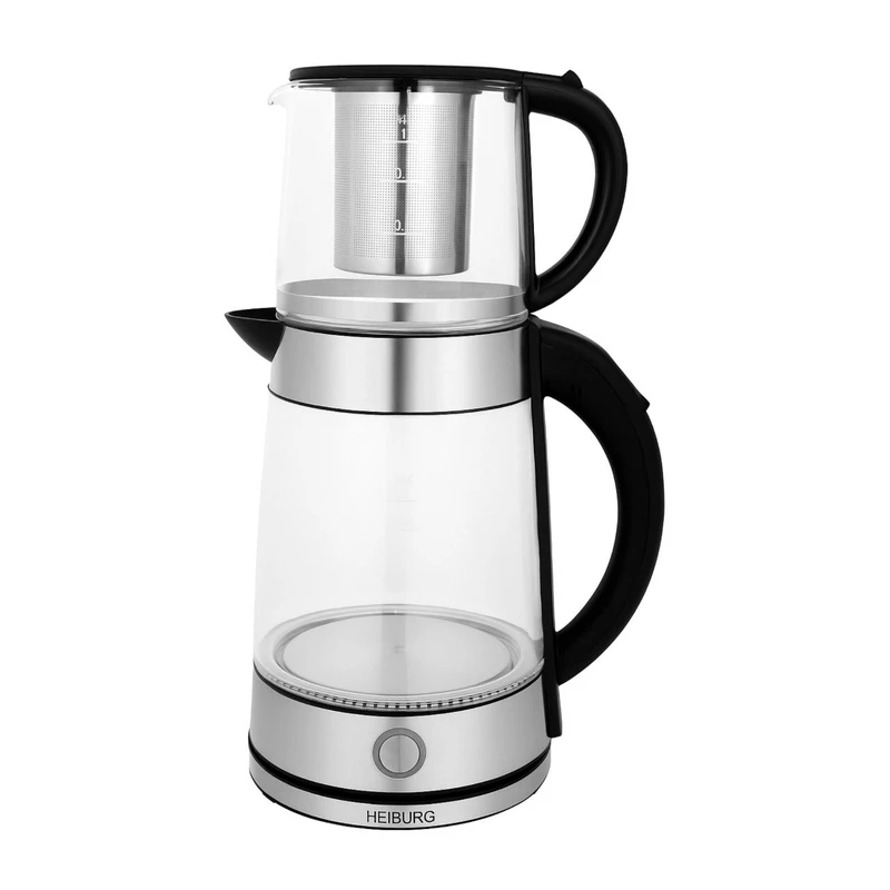 چای ساز روی هم هایبورگ مدل TM 4012رنگ استیل مشکی