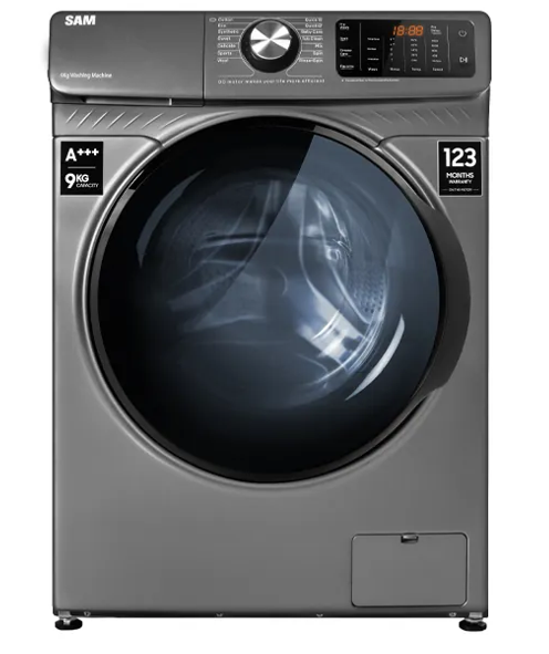ماشین لباسشویی سام مدل DD P 1480 IN رنگ اینوکس ظرفیت ۹ کیلوگرم