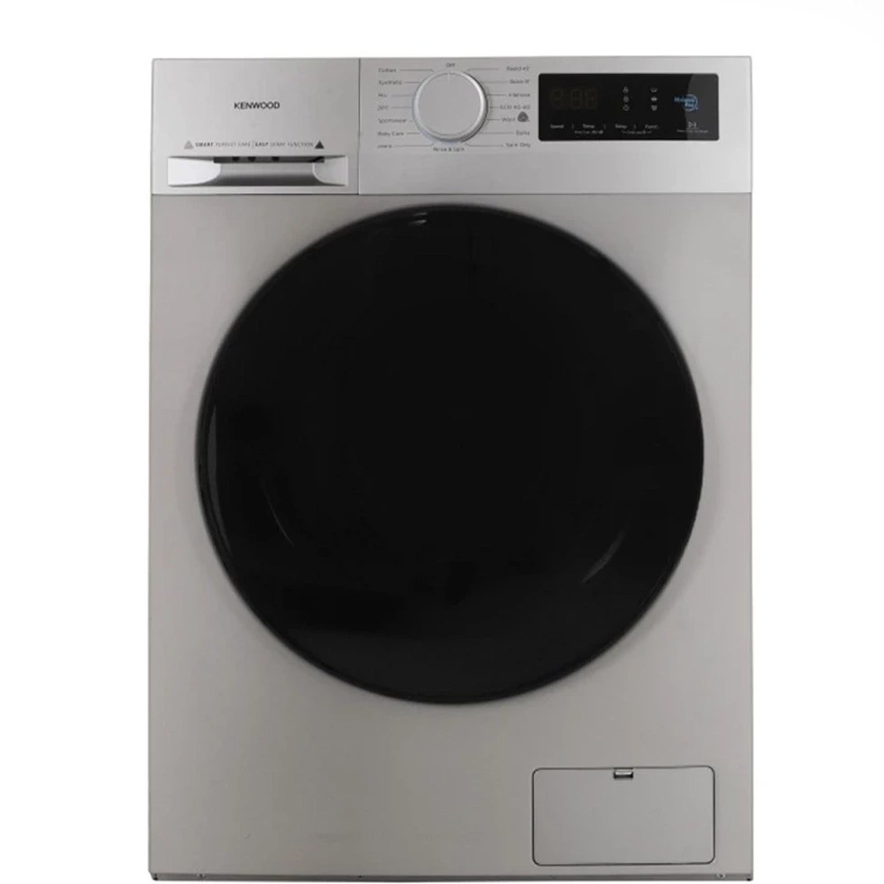 ماشین لباسشویی کنوود مدل KW 9460 S اتوماتیک رنگ سیلور ظرفیت 9 کیلوگرم درب کروم
