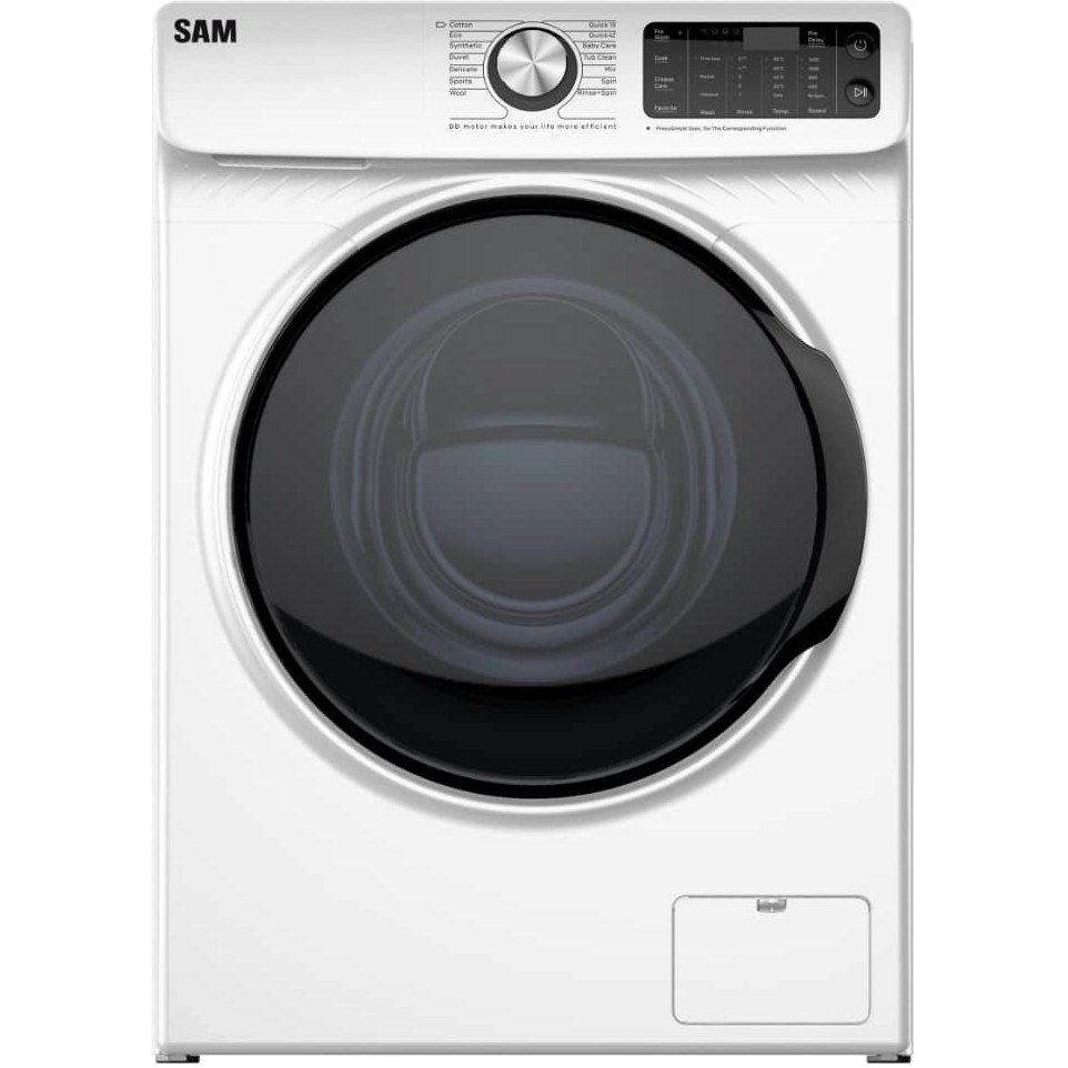 ماشین لباسشویی سام مدل DD P 1480 W رنگ سفید ظرفیت 9 کیلوگرم