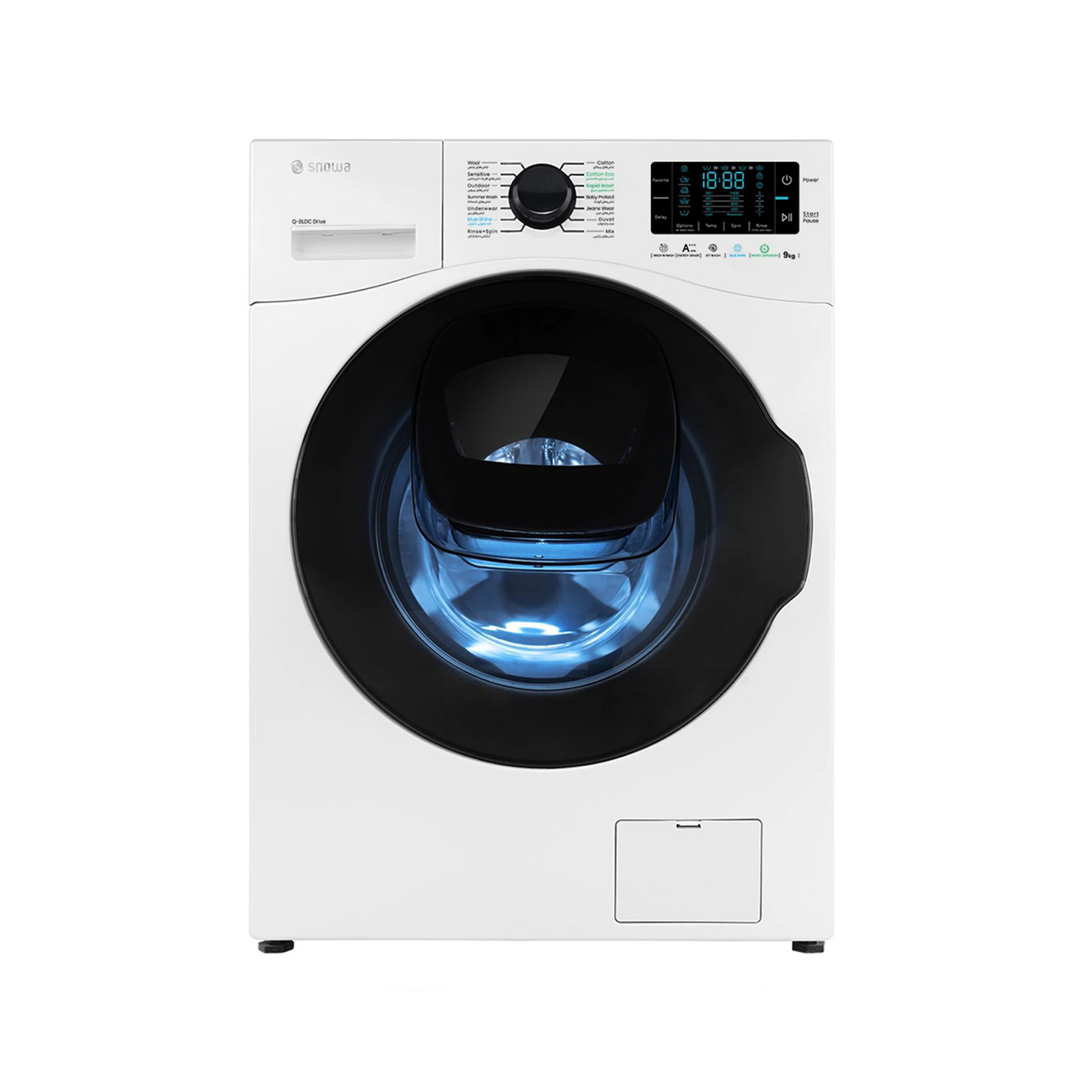 ماشین لباسشویی اسنوا مدل SWM F 92 ظرفیت 9 کیلوگرم رنگ سفید