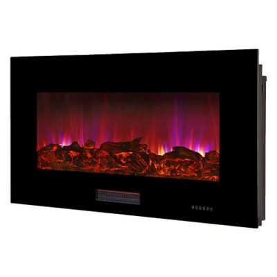 شومینه برقی دکوفایر LCD GS 140 فول ساده دولاین با هیزم سه بعدی