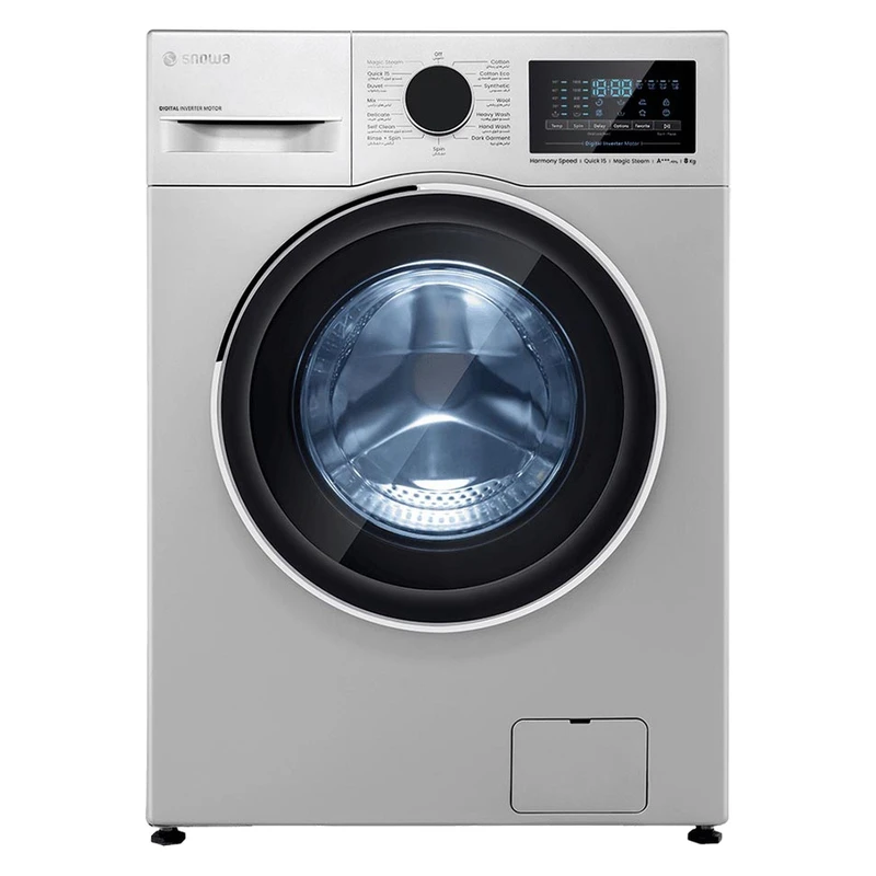 ماشین لباسشویی اسنوا مدل SWM B 80 S ظرفیت 8 کیلوگرم رنگ سیلور