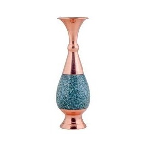 گلدان صراحی فیروزه کوبی آقاجانی سایز 25 مدل F011